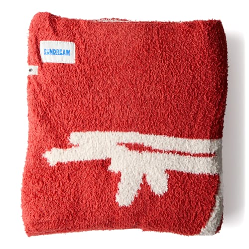 laydown image of Huckberry x Sundream Plush Cowboy Throw Blanket