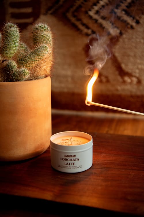 lifestyle image of Horchata Latte Candle