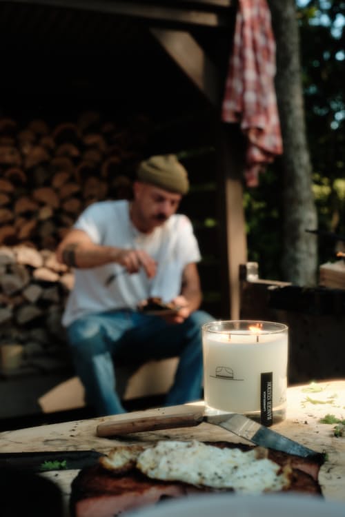 lifestyle image of Lumberjack Candle 8 oz