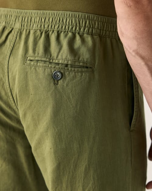 on model image of Cotton Linen Drawstring Pant