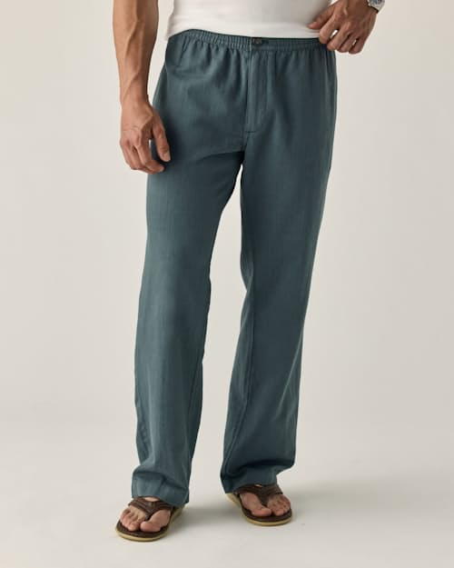 on model image of Cotton Linen Drawstring Pant