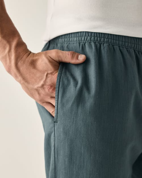on model image of Cotton Linen Drawstring Pant
