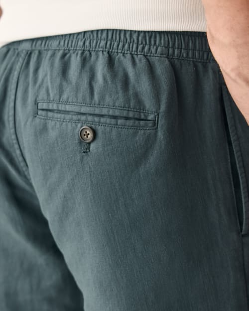 on model image of Cotton Linen Drawstring Pant