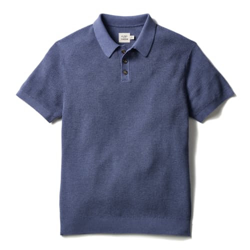 laydown image of Cotton Linen Sweater Polo