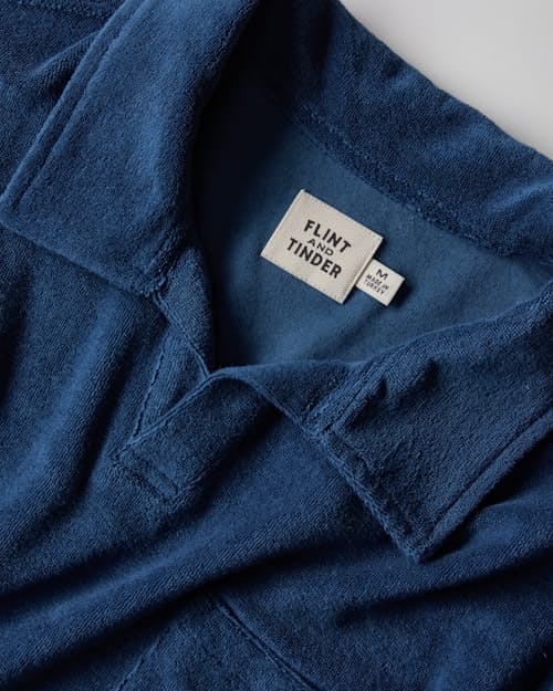 laydown detail image of Towel Terry Johnny Collar Polo