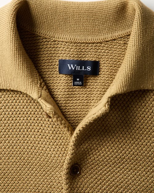 laydown detail image of Short Sleeve Crochet Shirt