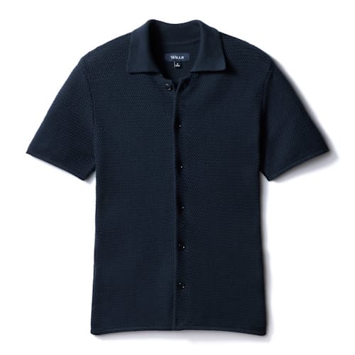 laydown image of Short Sleeve Crochet Shirt