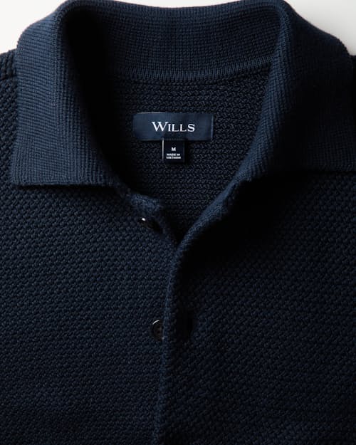 laydown detail image of Short Sleeve Crochet Shirt