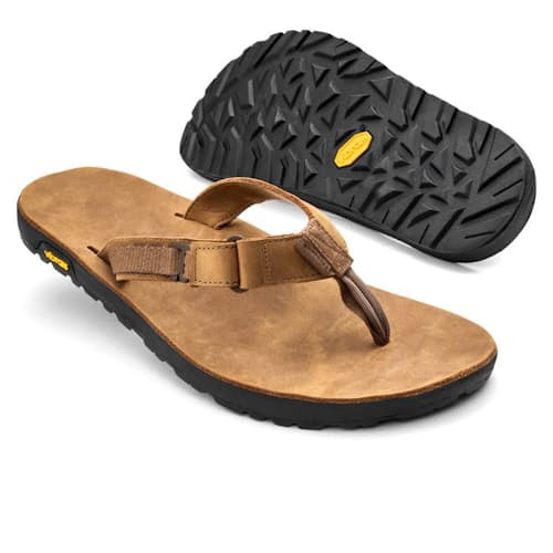 laydown image of Rockhound Leather Flip Flop