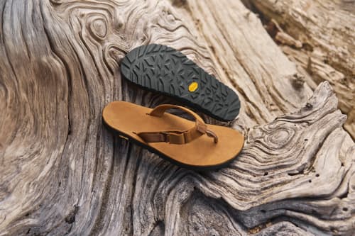 lifestyle image of Rockhound Leather Flip Flop