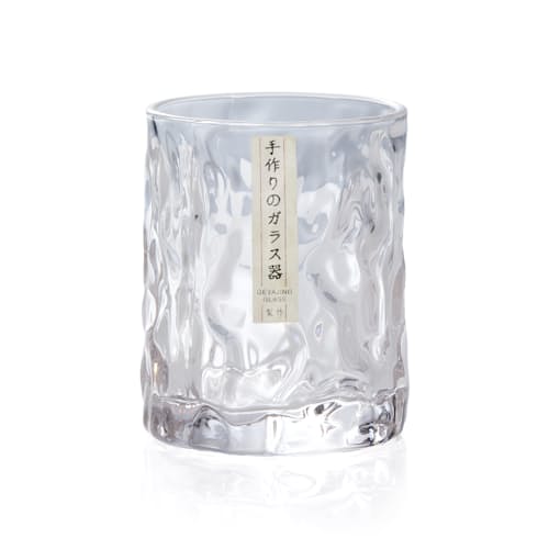 laydown image of Japanese Edo Kiriko Glacier Whiskey Glass