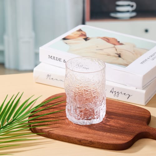 lifestyle image of Japanese Handcrafted Chamvin Edo Kiriko Whiskey Glass