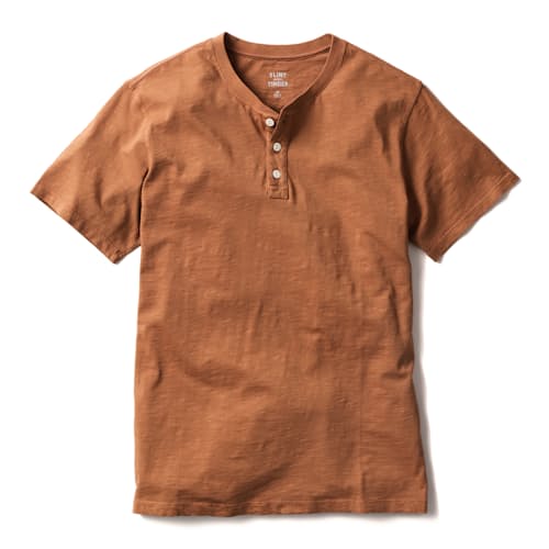 laydown image of Short Sleeve Slub Henley