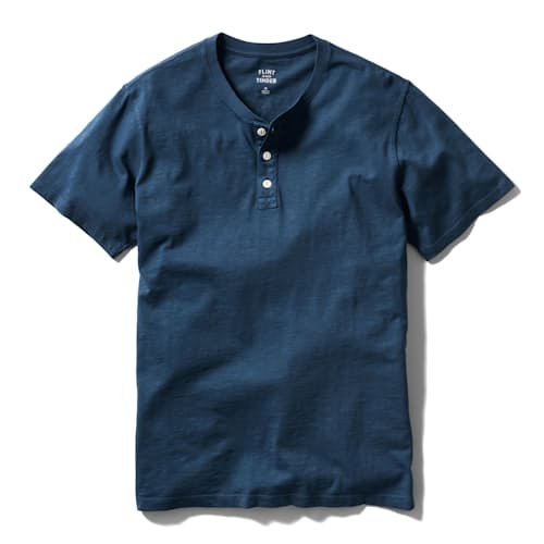 laydown image of Short Sleeve Slub Henley