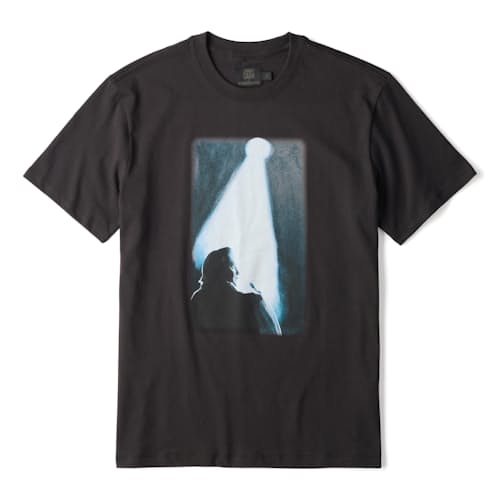 laydown image of Man in Black T-Shirt