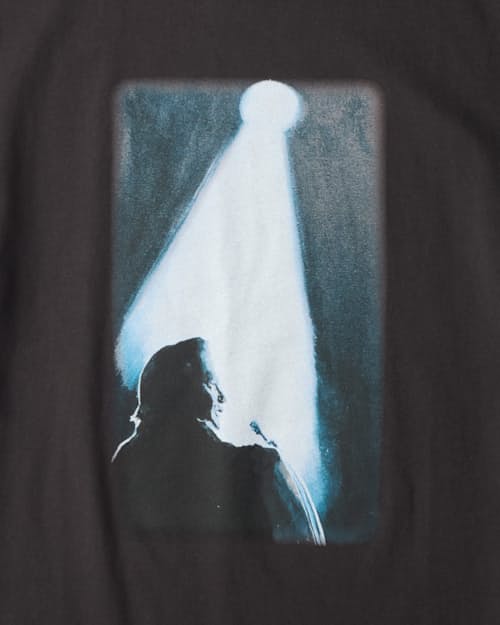 no crop image of Man in Black T-Shirt