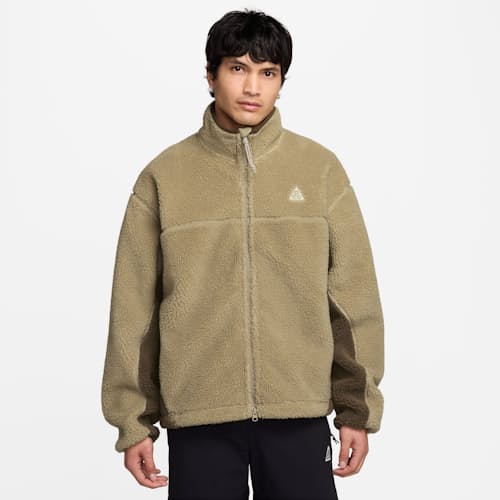 on model image of Windproof Cotton Wool Full-Zip Fleece