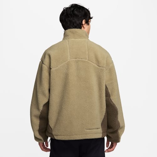 on model image of Windproof Cotton Wool Full-Zip Fleece