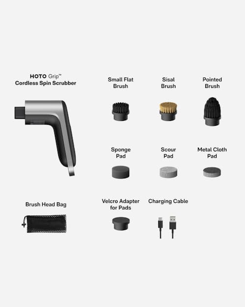 laydown detail image of Grip Cordless Spin Scrubber