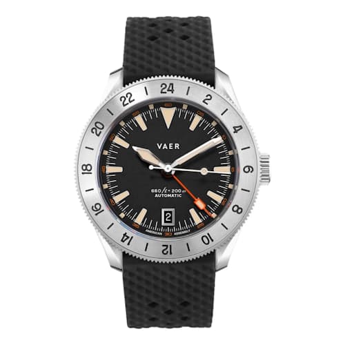 laydown image of G5 Pacific Steel GMT Watch