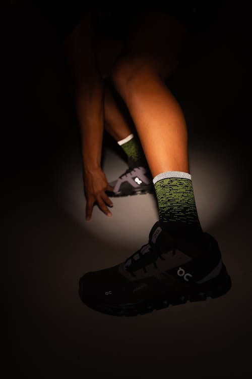 on model image of Elite Light Cushion Mini Crew Socks