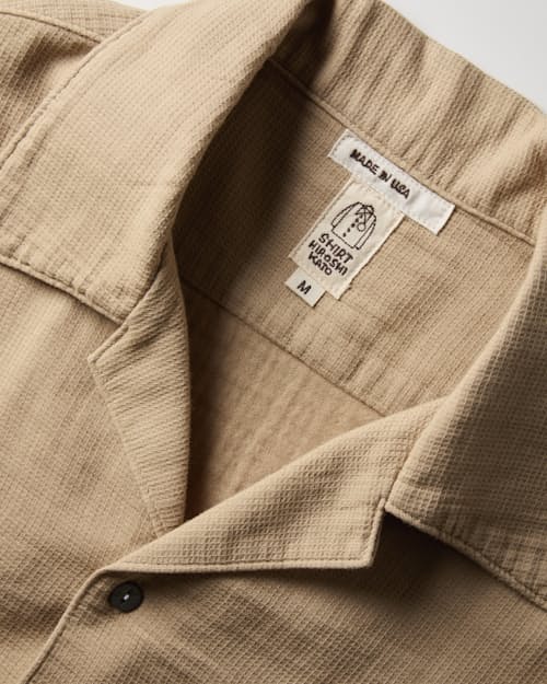 laydown detail image of The Wrench Waffle Camp Shirt