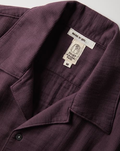 laydown detail image of The Wrench Waffle Camp Shirt