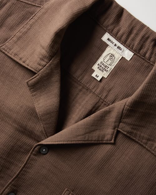 laydown detail image of The Wrench Waffle Camp Shirt