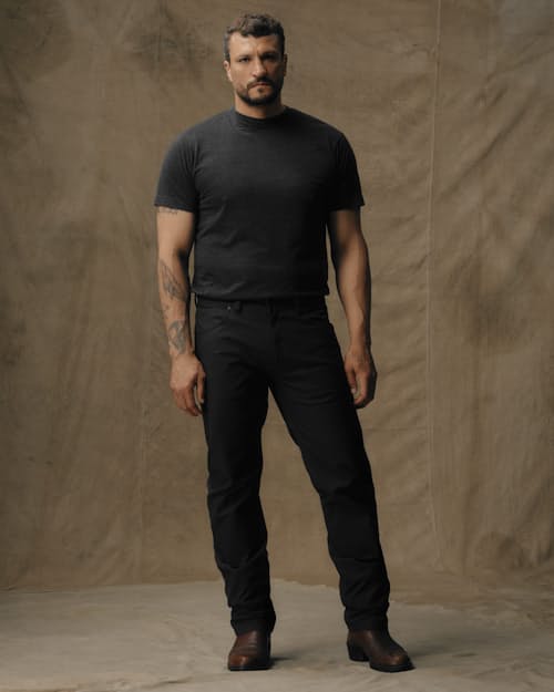 on model image of Dry Tin 5-Pocket Pants