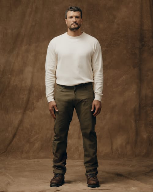 on model image of Dry Tin 5-Pocket Pants