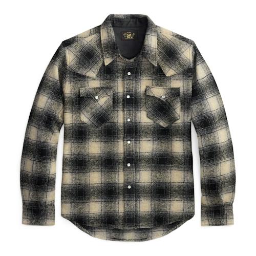 laydown image of Jacquard Western Overshirt