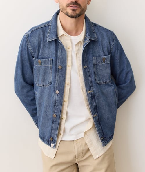 on model image of Patrick Denim Overshirt