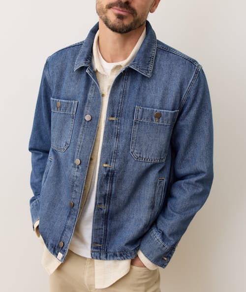 on model image of Patrick Denim Overshirt