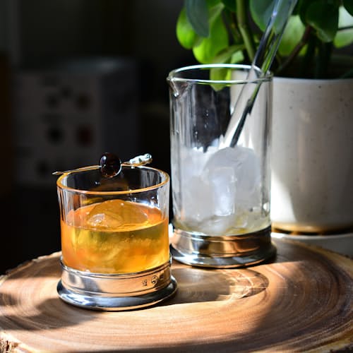 lifestyle image of Tall Hatched Glass