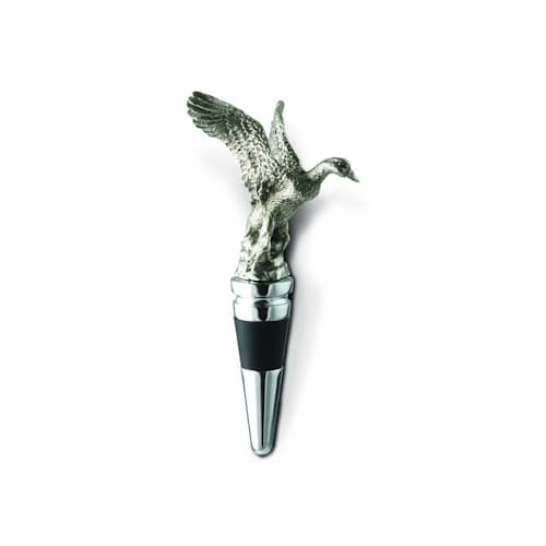 laydown image of Pewter Duck Bottle Stopper