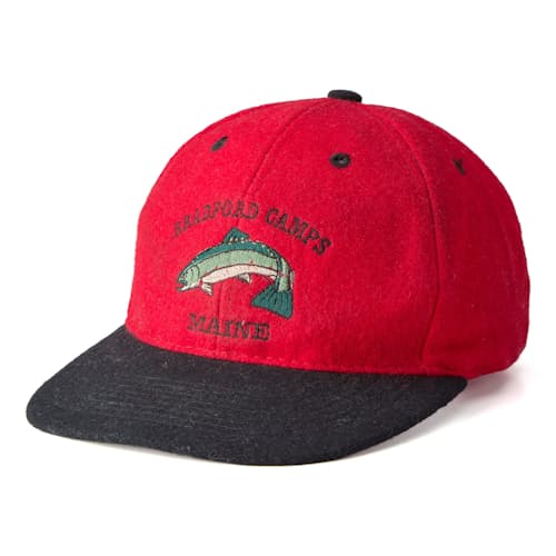 laydown image of Red Wool Fish Hat