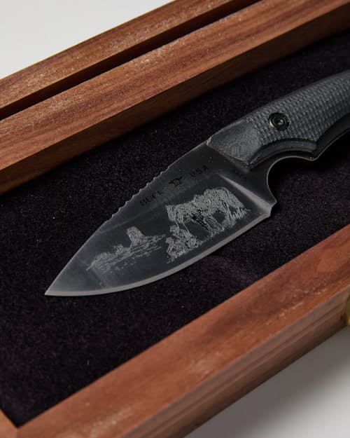 laydown detail image of I Follow the Road Buck 664 Fixed Blade Knife