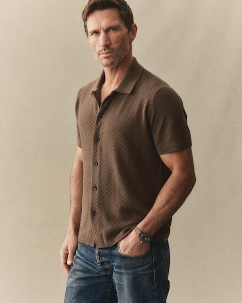 on model image of Arlo Sweater Polo
