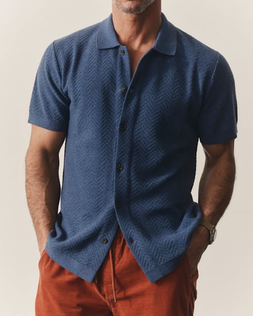on model image of The Button Down Polo