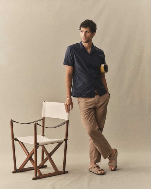 on model image of The Davis Short Sleeve Shirt