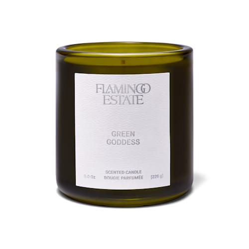 laydown image of Green Goddess Candle