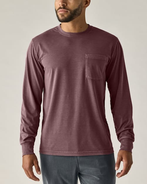 on model image of PatinaTech Long Sleeve T-Shirt