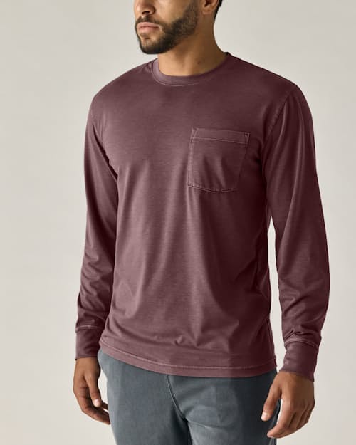 on model image of PatinaTech Long Sleeve T-Shirt