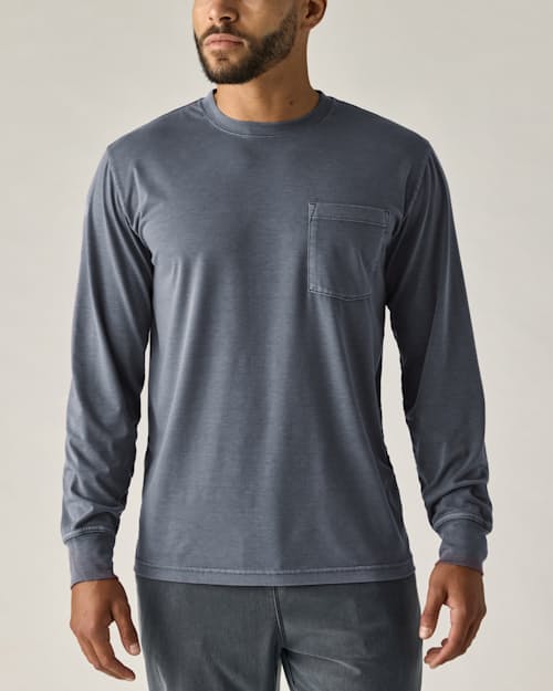 on model image of PatinaTech Long Sleeve T-Shirt