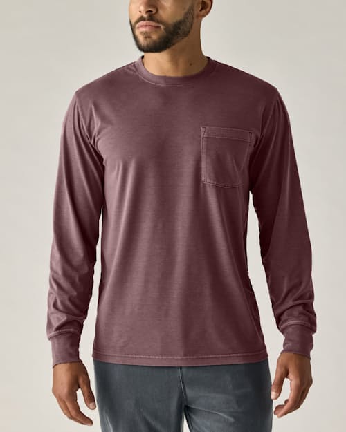 on model image of PatinaTech Long Sleeve T-Shirt
