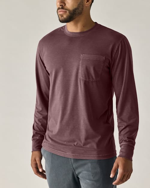 on model image of PatinaTech Long Sleeve T-Shirt