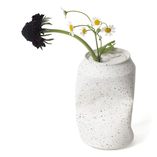 laydown image of Concrete Soda Can Vase