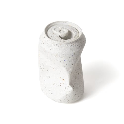 laydown image of Concrete Soda Can Vase