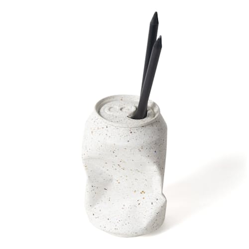 laydown image of Concrete Soda Can Vase