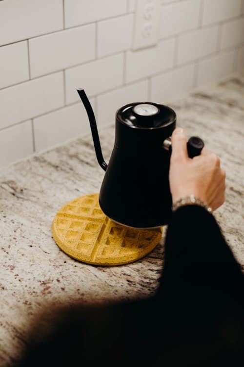 lifestyle image of Concrete Waffle Trivet